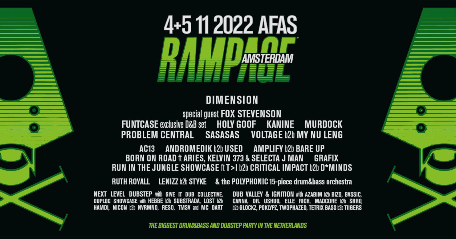 RAMPAGE AMSTERDAM -LINE-UP PER DAY ONLINE!!!